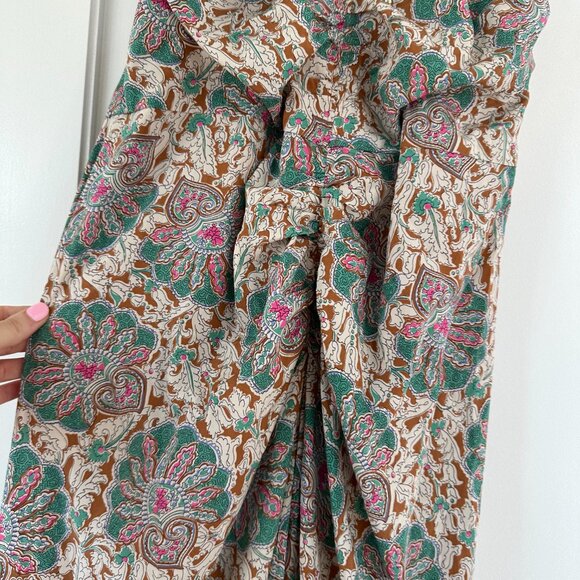 NWT Veronica Beard Aldana Midi Dress Ruched Front Halter Neck Floral Print Sz 12 - Picture 8 of 14